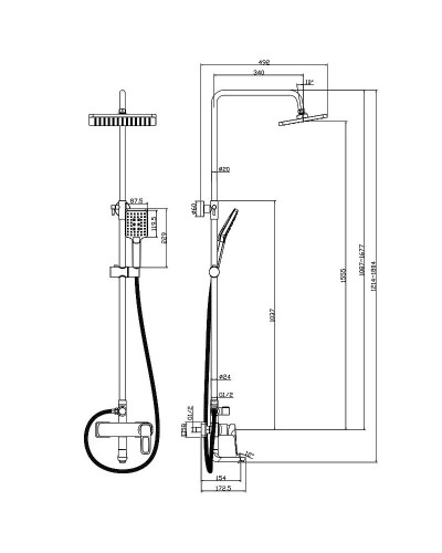 Душевая система Rossinka RS46-46 Хром