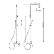 Душевая система BelBagno Delta DEL-VSCM-BORO Золото брашированное
