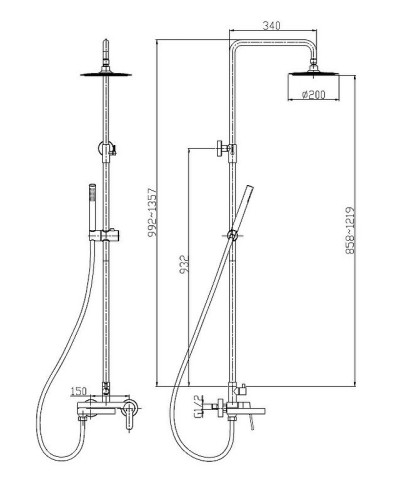 Душевая система BelBagno Delta DEL-VSCM-BORO Золото брашированное