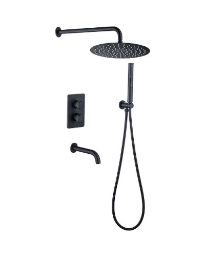 Душевая система Allen Brau Priority 5.31014-31 с термостатом Черная матовая