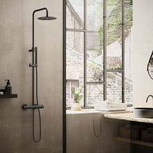 Душевая система Paffoni Mini Birillo ZCOL638LIQNO с термостатом Черная матовая