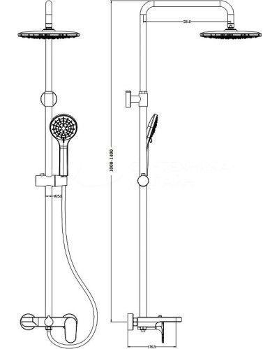 Душевая система Boheme Spectre 458-NB Никель