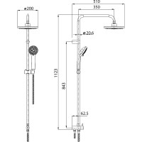 Душевая система Koller Pool Round RNSD200 Хром