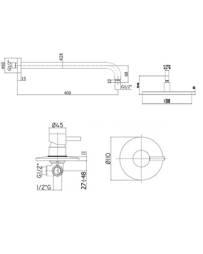 Душевая система Paffoni Light KITLIG011CRKING Хром