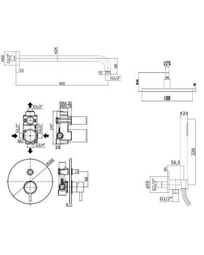 Душевая система Paffoni Light KITLIG015CRKING Хром