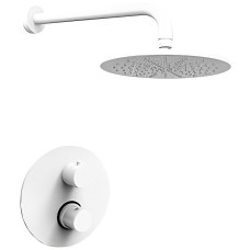 Душевая система Paffoni Light KITLIQ013BO с термостатом Белая матовая