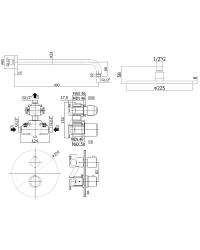 Душевая система Paffoni Light KITLIQ013BO с термостатом Белая матовая