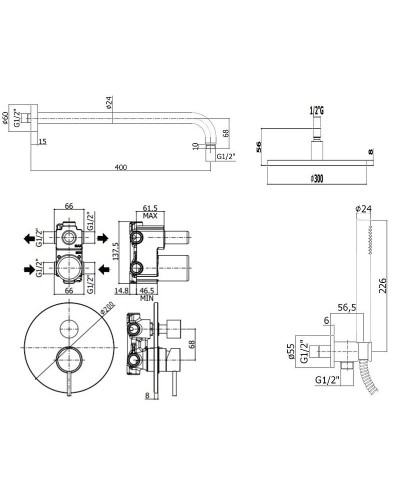 Душевая система Paffoni Light KITLIG018CRKING Хром