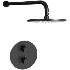 Душевая система Paffoni Light KITLIQ013NO с термостатом Черная матовая