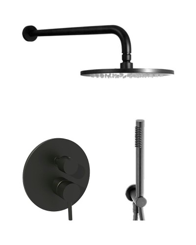 Душевая система Paffoni Light KITLIG018NOKING Черная матовая