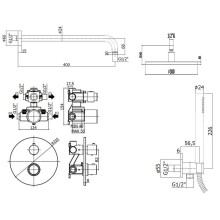 Душевая система Paffoni Light KITLIQ018BOKING с термостатом Белая матовая