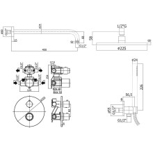 Душевая система Paffoni Light KITLIQ018NO с термостатом Черная матовая