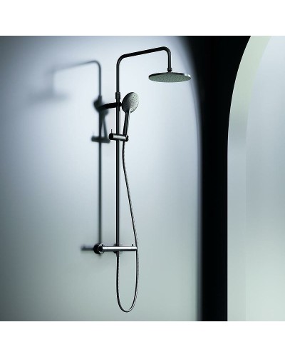 Душевая система Damixa Option DX218091300 с термостатом Черная матовая