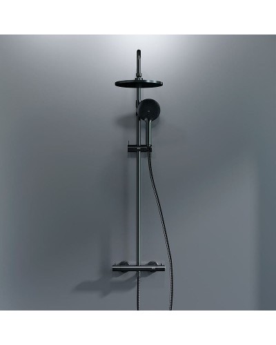 Душевая система Damixa Option DX218091300 с термостатом Черная матовая