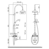 Душевая система Migliore Revival 30947 Бронза