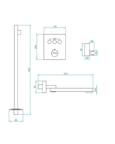 Душевая система RGW Shower Panels SP-371B 511408371-04 с термостатом Черная матовая