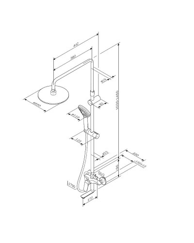 Душевая система AM.PM Sunny F0785C922 Черная матовая