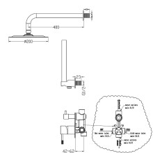 Душевая система Boheme Uno 464-GM Оружейная сталь