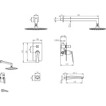 Душевая система Boheme Venturo 384-B-2 Черная Золото