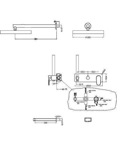 Душевая система Boheme Spectre 454-2-CR Хром