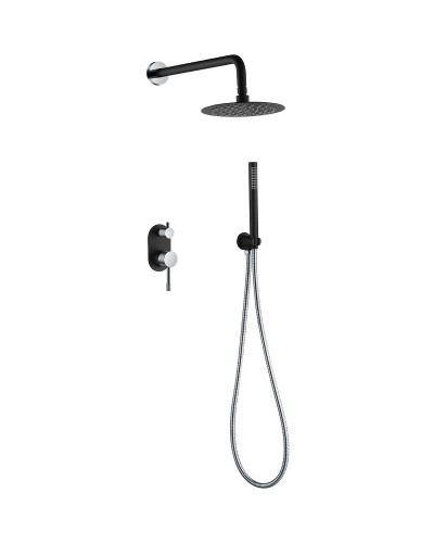 Душевая система Boheme Uno 464-BCR Черная матовая Хром