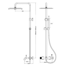 Душевая система Boheme Uno 468-WCR Белая матовая Хром