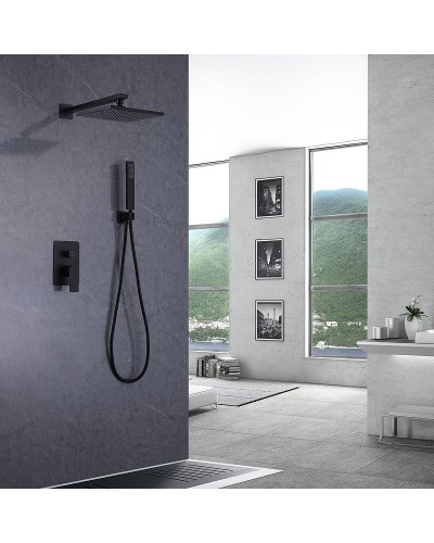 Душевая система Abber Weiss Insel AF8018B Черная матовая
