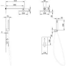 Душевая система Abber Weiss Insel AF8018B Черная матовая