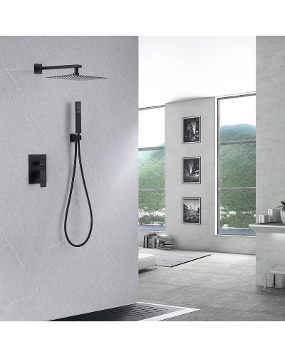 Душевая система Abber Daheim AF8219B Черная матовая