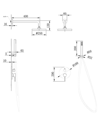 Душевая система Abber Emotion AF8818 Хром