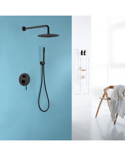 Душевая система Abber Emotion AF8818B Черная матовая