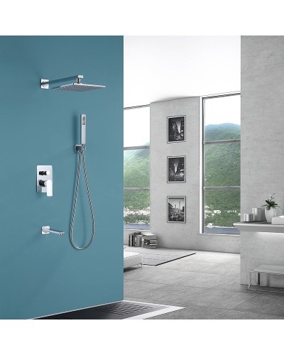 Душевая система Abber Weiss Insel AF8017W Белая Хром