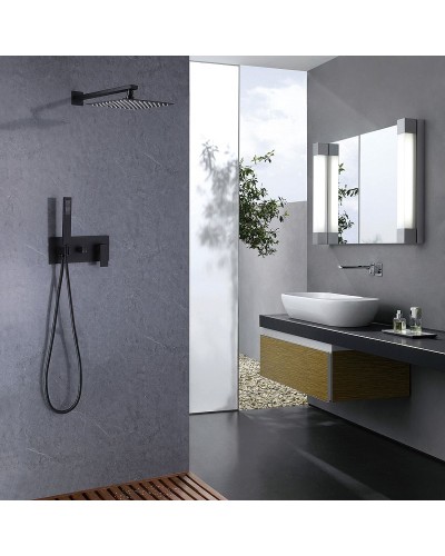 Душевая система Abber Daheim AF8218B Черная матовая