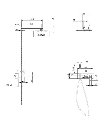 Душевая система Abber Daheim AF8218B Черная матовая