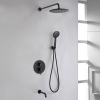 Душевая система Abber Wasser Kreis AF8117B Черная матовая