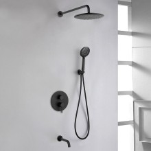 Душевая система Abber Wasser Kreis AF8117B Черная матовая