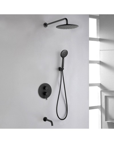 Душевая система Abber Wasser Kreis AF8117B Черная матовая