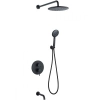 Душевая система Abber Wasser Kreis AF8117B Черная матовая