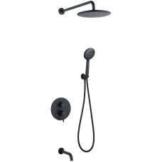 Душевая система Abber Wasser Kreis AF8117B Черная матовая
