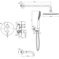Душевая система Abber Wasser Kreis AF8117B Черная матовая