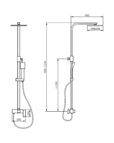 Душевая система Abber Daheim AF8220 Хром