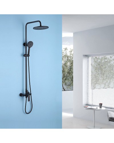 Душевая система Abber Weiss Insel AF8020B Черная матовая