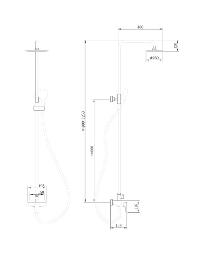Душевая система Abber Weiss Insel AF8020W Белая Хром