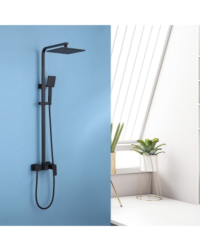 Душевая система Abber Daheim AF8220B Черная матовая