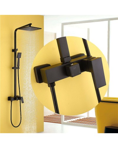 Душевая система Abber Daheim AF8220B Черная матовая