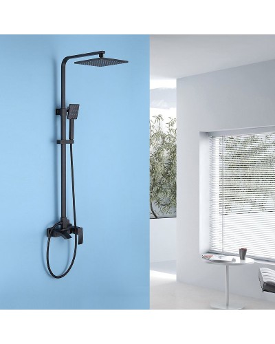 Душевая система Abber Wasserfall AF8616B Черная матовая