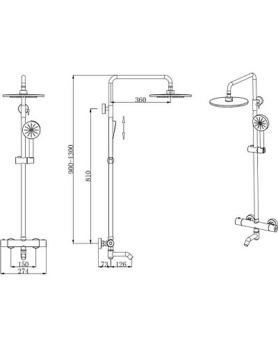 Душевая система Bronze de Luxe Scandi 11060BR Бронза