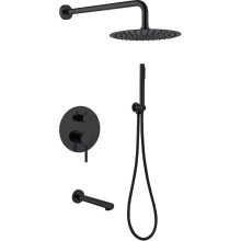 Душевая система Abber Emotion AF8817B Черная матовая