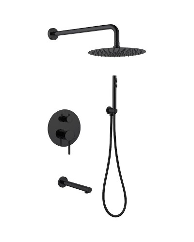 Душевая система Abber Emotion AF8817B Черная матовая