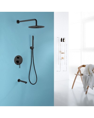 Душевая система Abber Emotion AF8817B Черная матовая